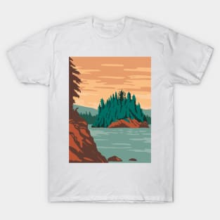 Isle Royale National Park and of islands in Lake Superior Michigan United States WPA Poster Art Color T-Shirt